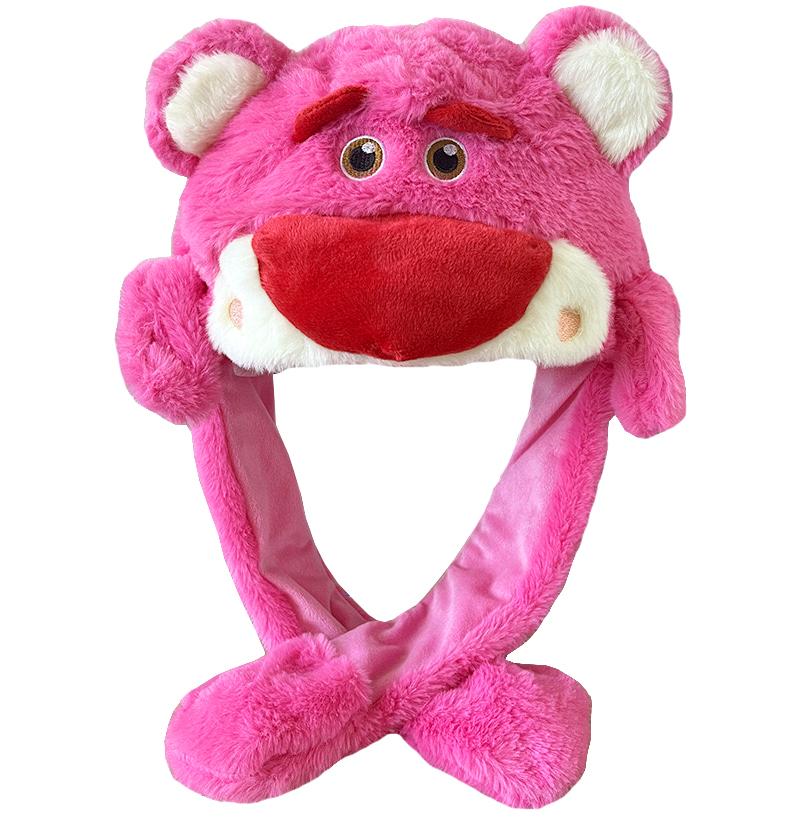 Cartoon Bunny Ear Move Hat Jumping up Toys Rabbit Girls Animal Plush Costume Cosplay Cap Kids Party for Adult Funny Anime Hat