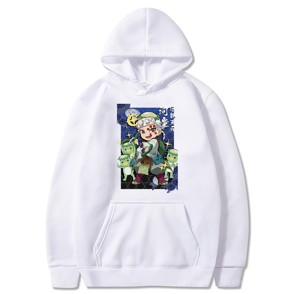 Uzui Tengen Demon Slayer Hooded Sweatshirts Kawaii Cartoon Print Pullover Casual Women Men Fashion Oversized Teenager Patchwork Clothes