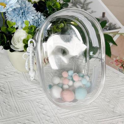 Clear Display Case Keychain for Doll Mini Figure, Portable Storage Hanging Bag with