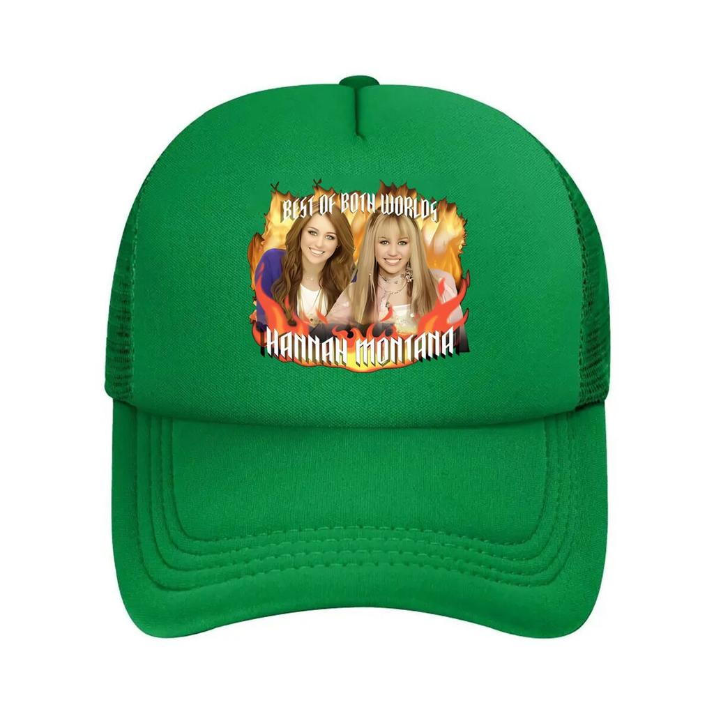 Music themed Art Best of Both Worlds Hannah Montana with Characters for Music cultural Design Mesh Baseball Cap