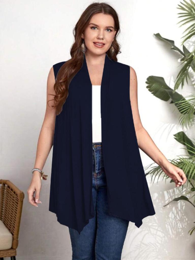 Plus Size Women's Sleeveless Shrug Cardigan - European & American Style