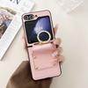 Applicable To Samsung Zflip4 Mobile Phone Case F7110 Folding Screen W24flip Bracket Leather Flip5 High-end Hard Case