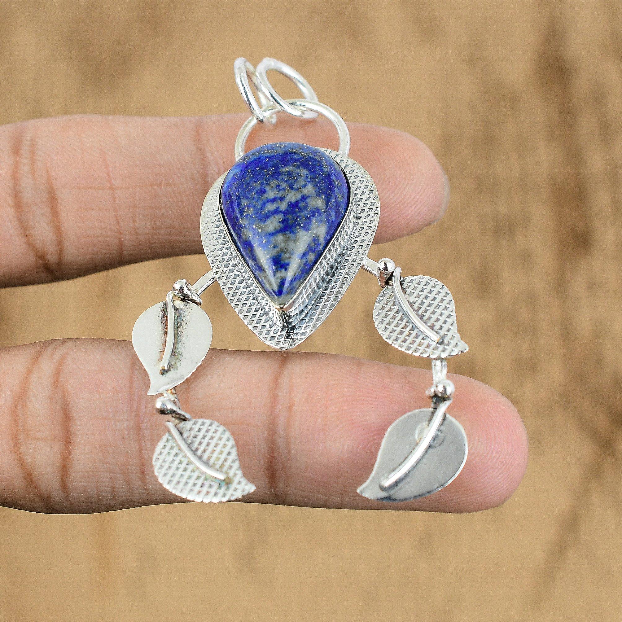 

Pear September Natural Lapis Lazuli 925 Sterling Silver Daughter Pendant Jewelry
