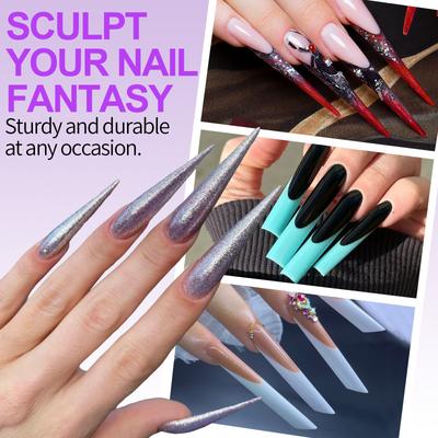 144pcs Colorful Dual Nail Form Full Cover Poly Nail Gel Quick Building Mold Set Acrylic Nail Tips Top Extension Manicure Tool