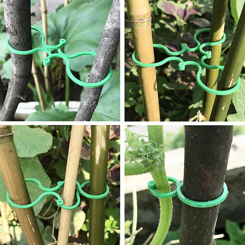 100pcs Garden Vine Strapping Clips Plant Bundled Buckle Ring Holder Tomato Garden Plant Stand Tool Garden Decoration Accessories