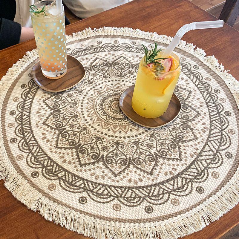 

Cotton Linen Cloth Vintage Living Room Dining Room Tablecloth Tea Table Cloth Ins Still Life Shooting Internet Celebrity Dessert Table Mat Dust Cover JD-Andrew (cotton linen table mat) Diameter 50cm