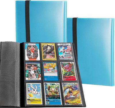 File PP Mantle Portable Zipper Card Collection Pocket Files Can Hold 160 9 Pockets Can Hold 360 (4 Cards) (Blue, Cards)