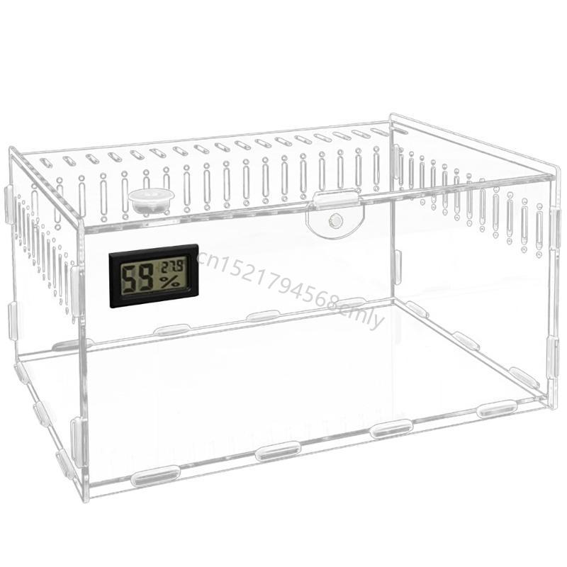 Insect Breeding Case Reptiles Clear Feeding Box Good Ventilation Acrylic Habitat for Centipedes Spiders Snake 6XDE