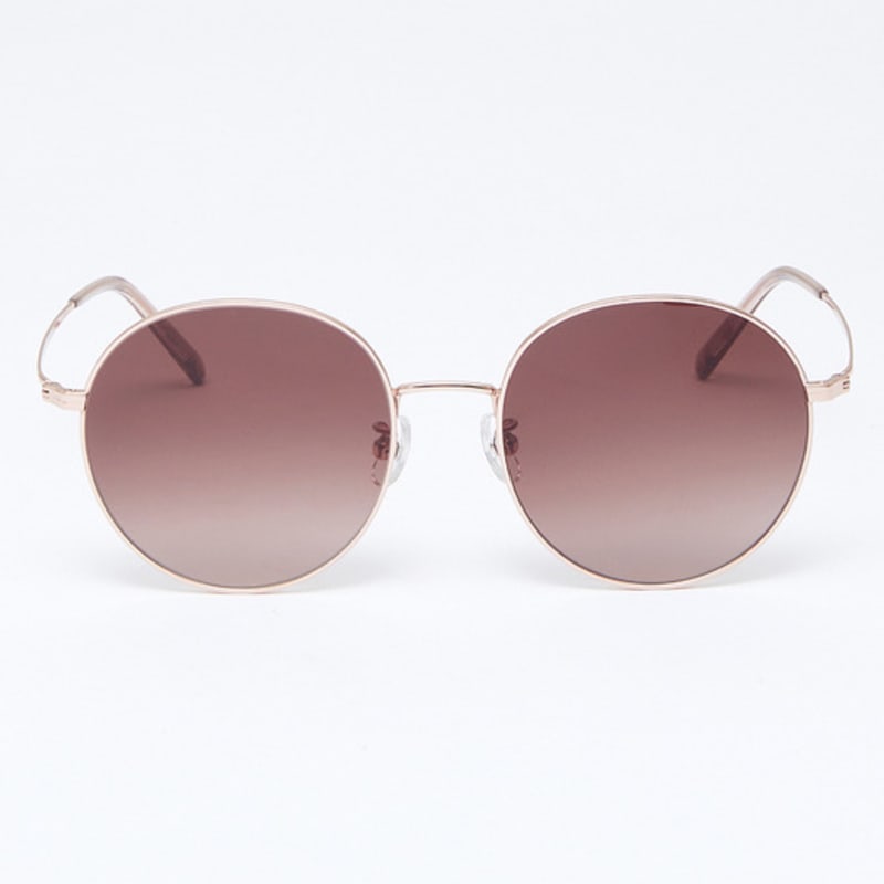 

aloeyewear [Air Titanium] AL2502 2424G Air Titanium Round Rose Gold Sunglasses
