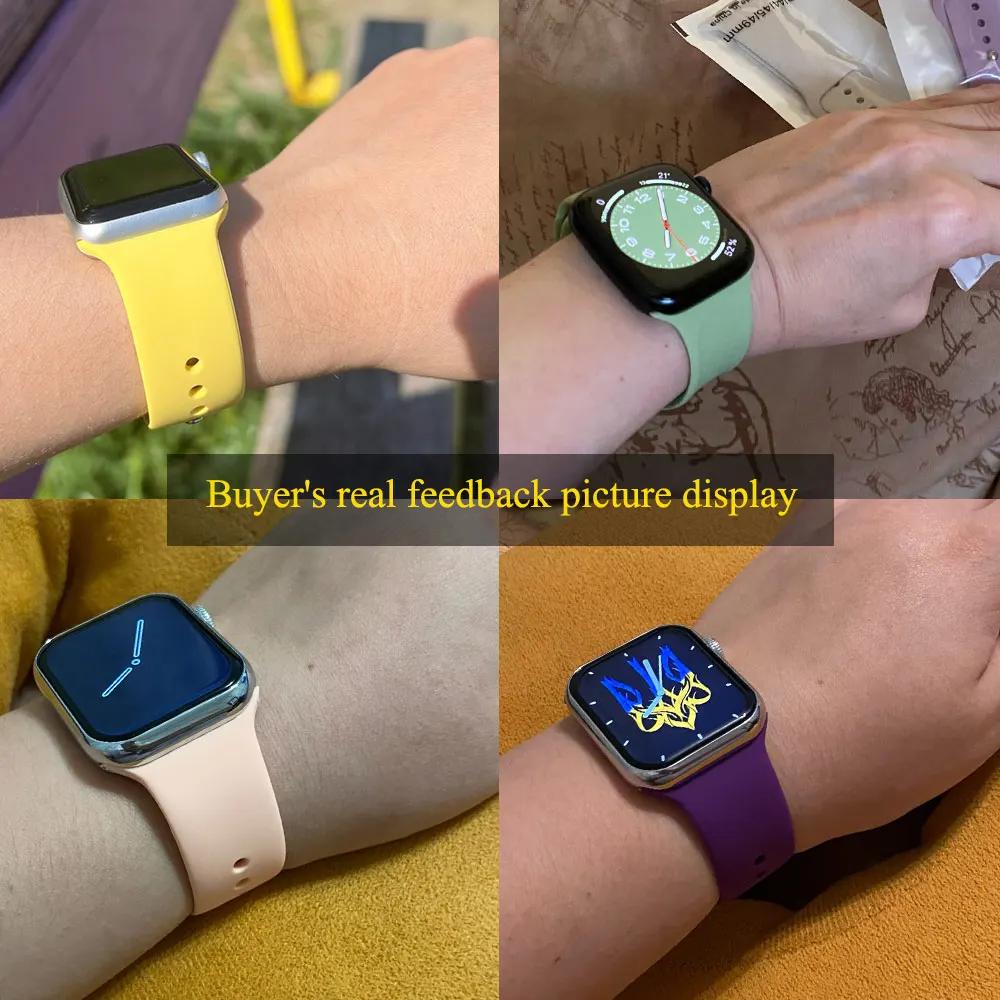 Silikonový řemínek pro Apple Watch 44mm 40mm 49mm 45mm 41mm 38mm 42mm Correa Belt Bracelet pro Apple Watch Series 9 8 7 6 5 3 SE Ultra 2