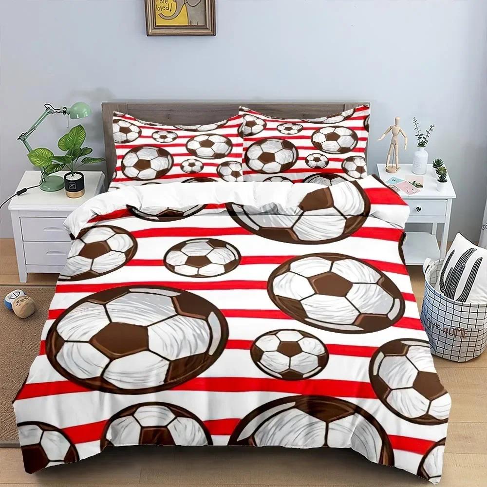 

Twin Quen King-Sized Dimensionsd Dimensions Col Fotbal Socer 3D Beding Set Soft Duvet Cover Pilowcases Warm Comforter Bed Linen Rom Decor For Young 100*200cm Single