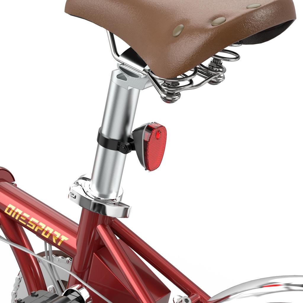OT02PRO, rosso/verde, potenza motore 250W, 36V, batteria staccabile 5.2AH, pneumatici 20*1.35 pollici, bicicletta elettrica da città, velocità massima 25KM/H