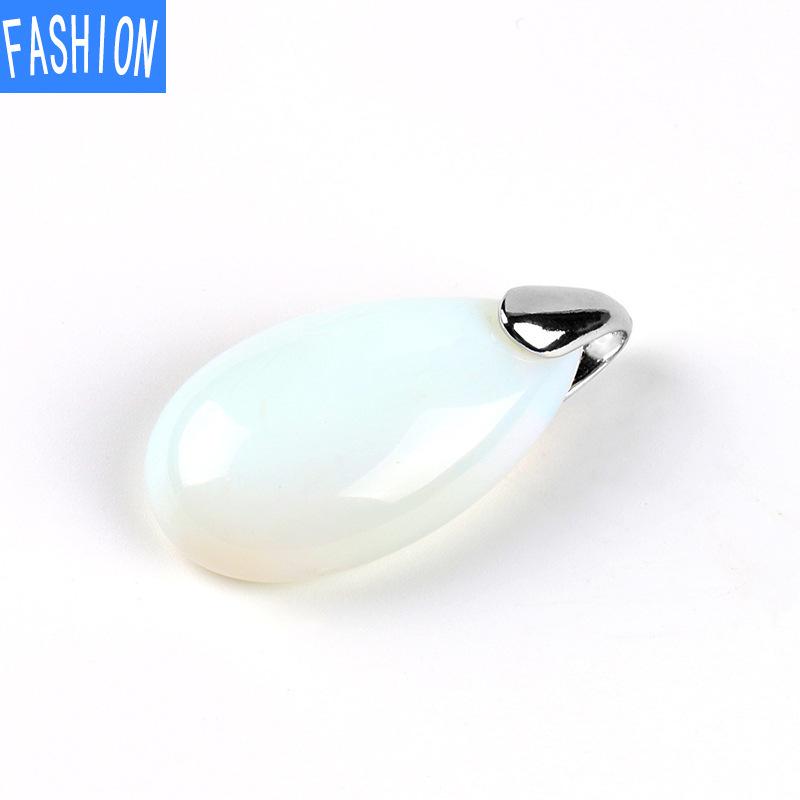Popular Natural Stone Aura Crystal Teardrop Pendant