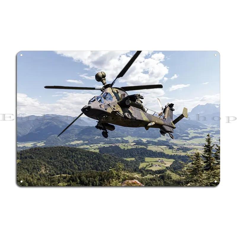 German Attack Helicopter Metal Sign Print Garage Funny Cinema Garage Tin Sign Poster 20x30cm（7.8x11.8inch）