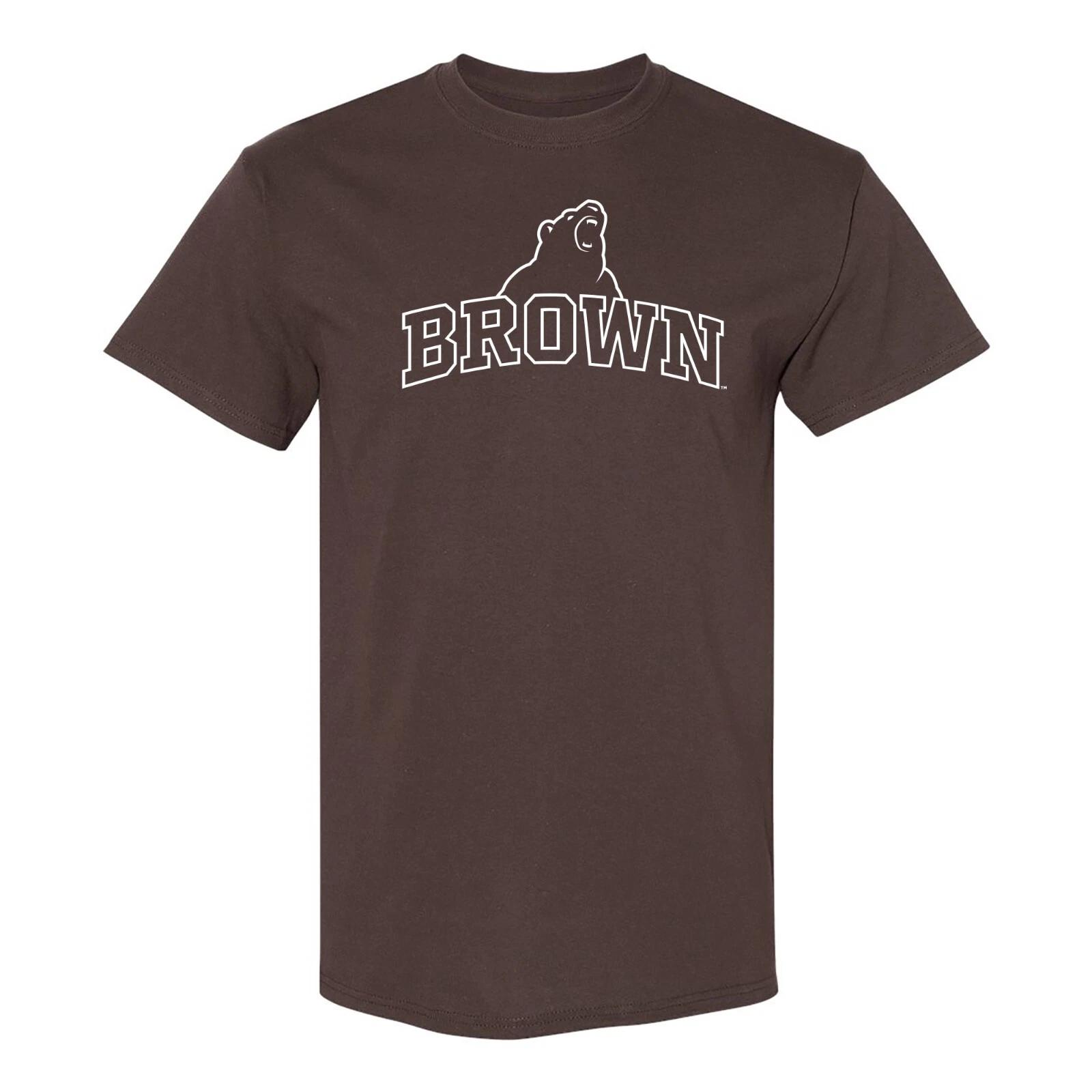 Brown University Bears Arch Logo T-Shirt - Dark Chocolate 2XL