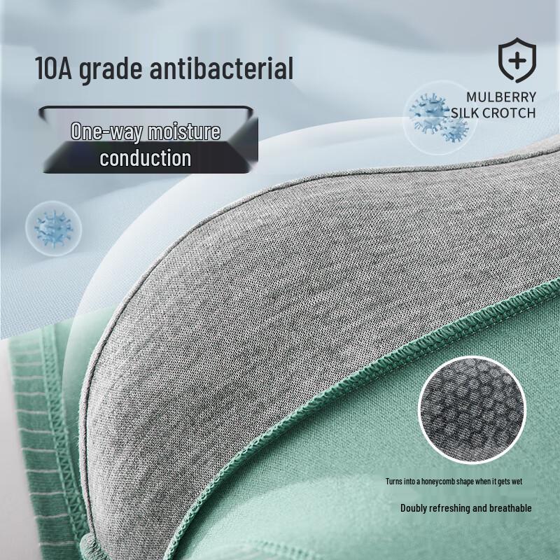 Yalu 10A Men's Antibacterial Cotton Boxer Briefs 3-Pack