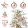 Wooden Xmas Tree Pendant Pentagrams Santa Claus Ornament Christmas Hanging Ornament  Weddings