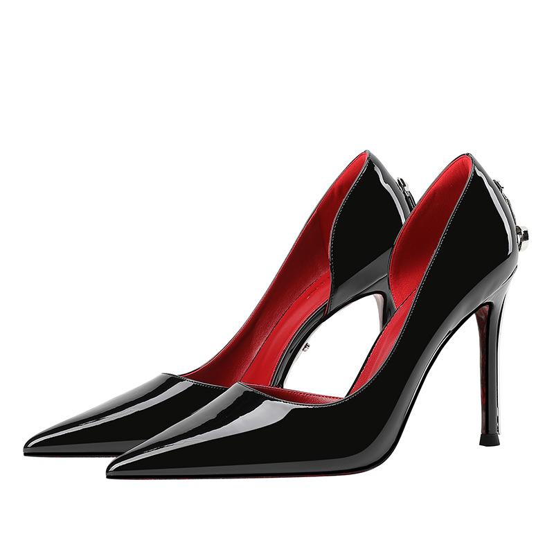 Genuine Red Bottom Leather Stiletto Heels - Comfortable, Printed Design