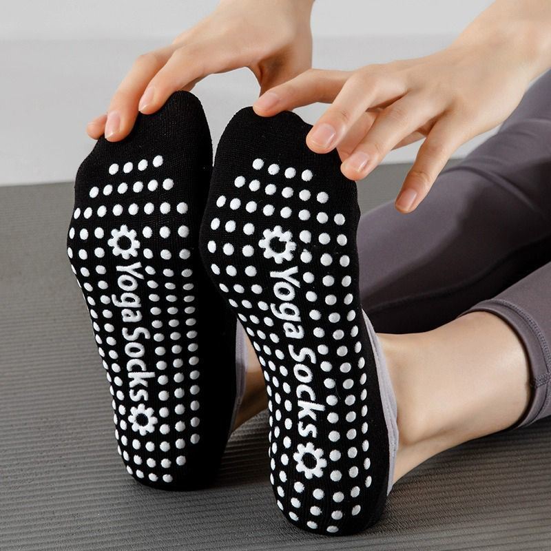 4 Pairs Yoga Socks for Women Bandage Pilates Non-Slip Grip Socks Backless Breathable Fitness Sports Ballet Dance Floor Socks