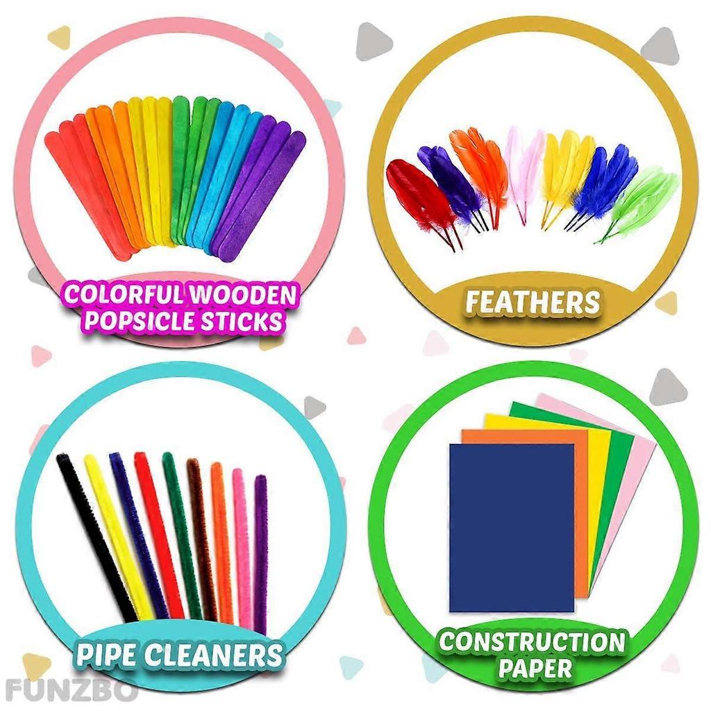 Arts and Crafts Supplies for Kids - Craft Art Supply Kit for Toddlers Age 4 5 6 7 8 9 - All In One D.I.Y. Crafting School Kindergarten Homeschool Supp