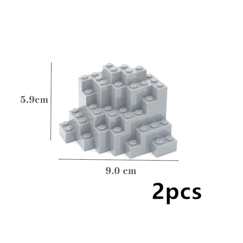 Moc Rock Panel 6082 6083 23996 47847 Rockery Mountain Scene DIY City Street View Bulk Hill Stone Building Blocks Toys For Gifts