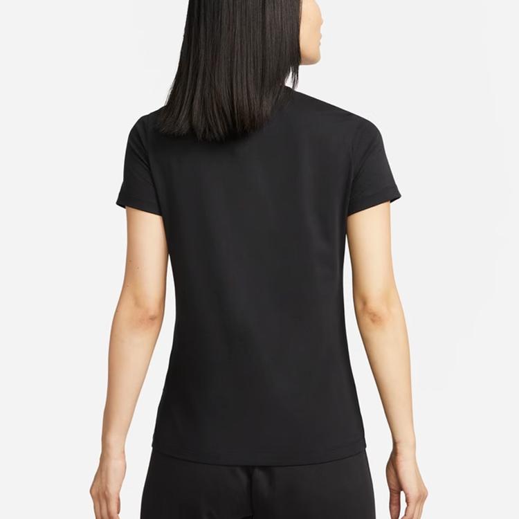 New Nike Set In Sleeve T Shirt Women's Black White DV6095-010