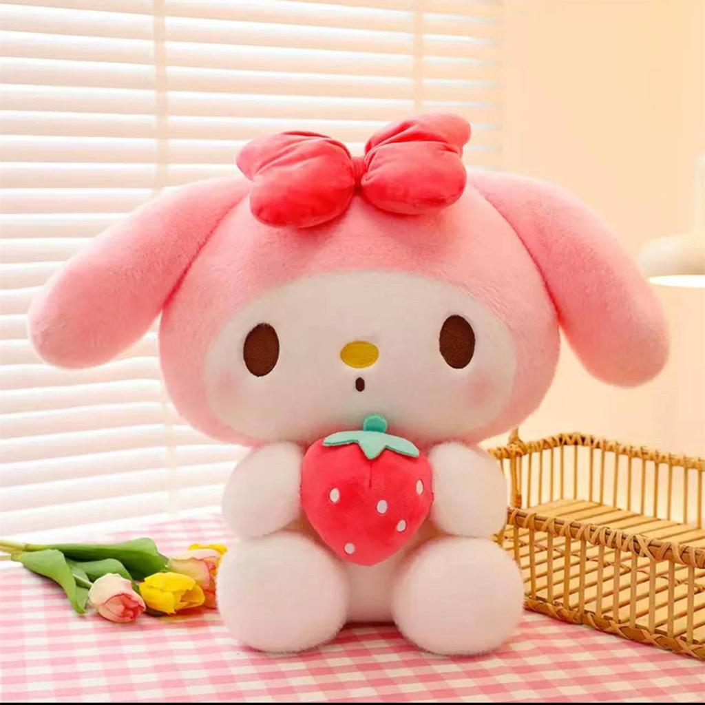 25cm Kawaii Sanrio Plush Toy Jade Dog Kuromi Dressing Doll Stuffed Animal Patung Dolls Birthday Gift Cuddly Fluffy Huggable Comfort Adorable Soft