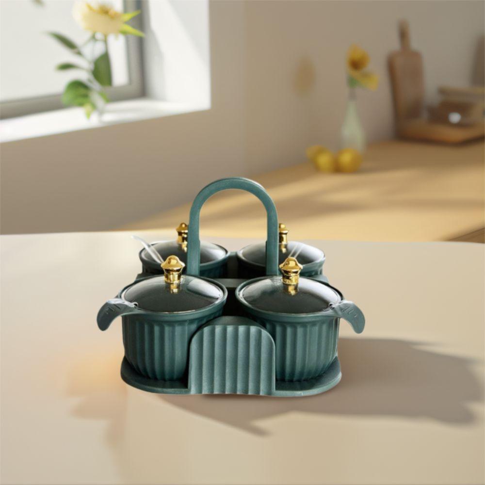 Plastic Multi-grid Seasoning Box Moisture-proof Salt Container Spice Container  Restaurant