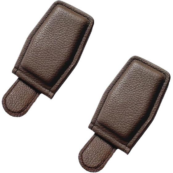 2PCS Sunglasses Holders for Car Sun Visor, Magnetic Leather Auto Visor Glasses Organizer Ticket Card Clip, Universal Eyeglasses Hanger Mounter for