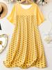 New Spring Summer Polka Dot Crew Neck Short Sleeve Nightdress Comfortable Dress Women's Clothing