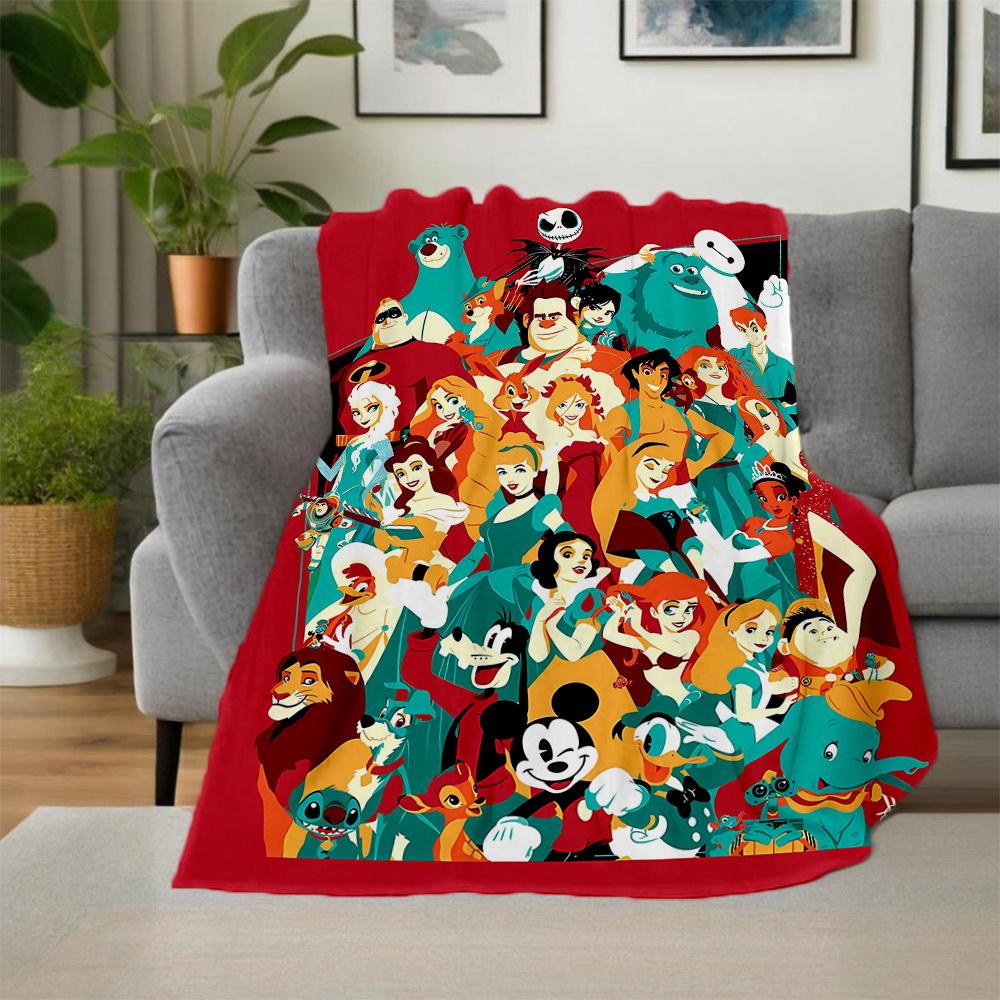 1pc, Mickey & Disney Princesses Blanket Home Decorative Throw Gift for Family and Friend, Living Room, Travel, Camping, Car Blankets