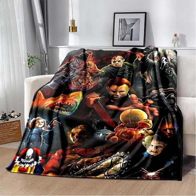 Horror movie character M-Michael Myers Halloween Home Bed Blanket Comfortable Portable Bedroom Sofa Picnic Blanket Gift