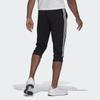 adidas Essential 3-Stripes Knit Cuff 3/4 Sweatpants Men Bottoms Black GK8987