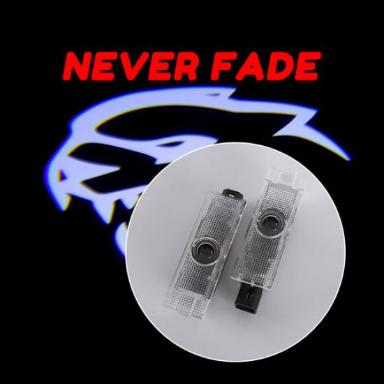 

Car Door Lights Ghost Projector HD LED Lamps For Challenger Hellcat 2008-