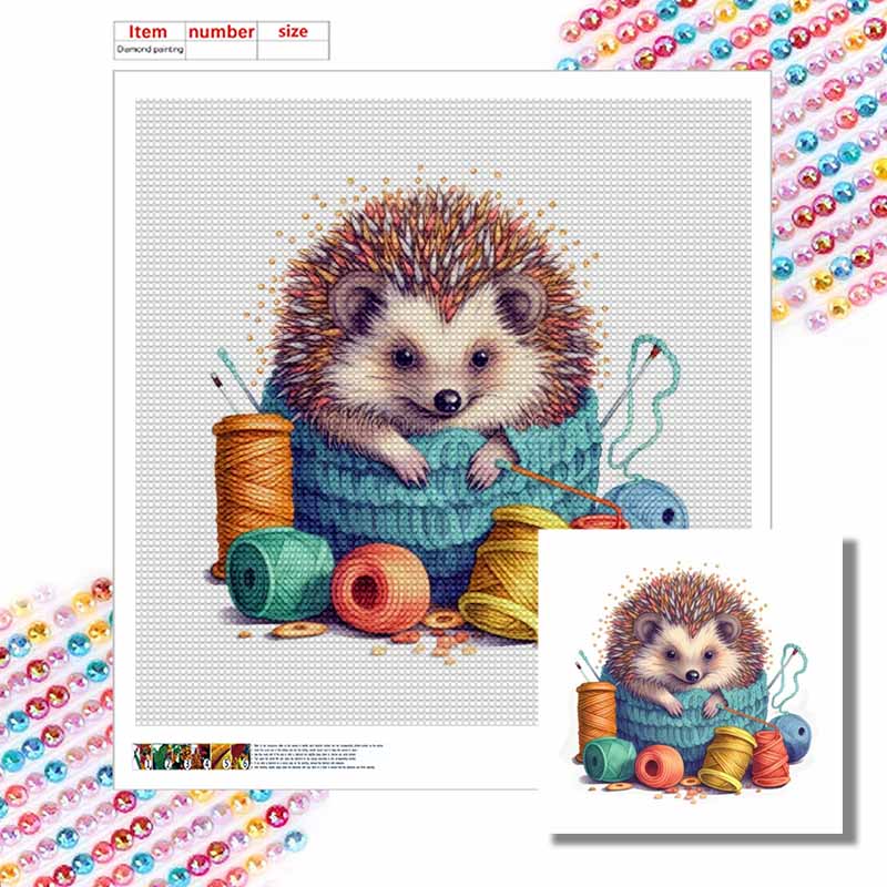 Nieuwe Collectie 5D DIY Volledige Cirkel Diamant Schilderen "Egel" Borduurwerk Kruissteek Huisdecoratie Cadeau