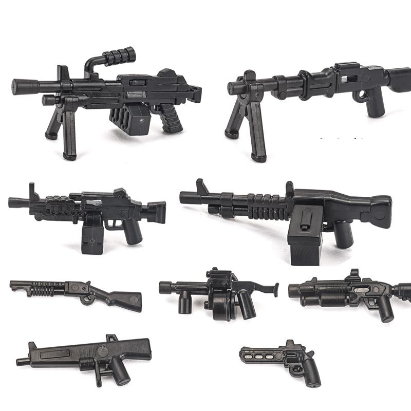 Army WWII Soldier Figure Armaments Brick Playset Gatling M2 Heavy Machine Aviation Gun NSV Bullet Chain Mortar ZB53 Toys Playsetss T12