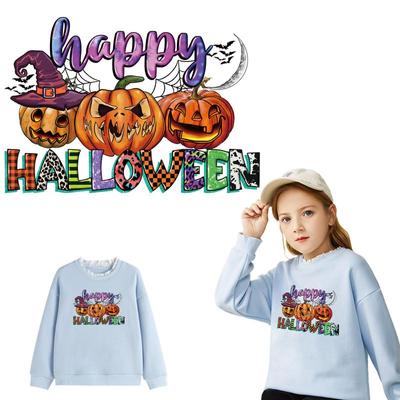 Patch Per Vestiti Happy Halloween Fai Da Te Pressa Termica Felpe Top Vinile Lavabile di Livello A Decalcomanie Adesivi