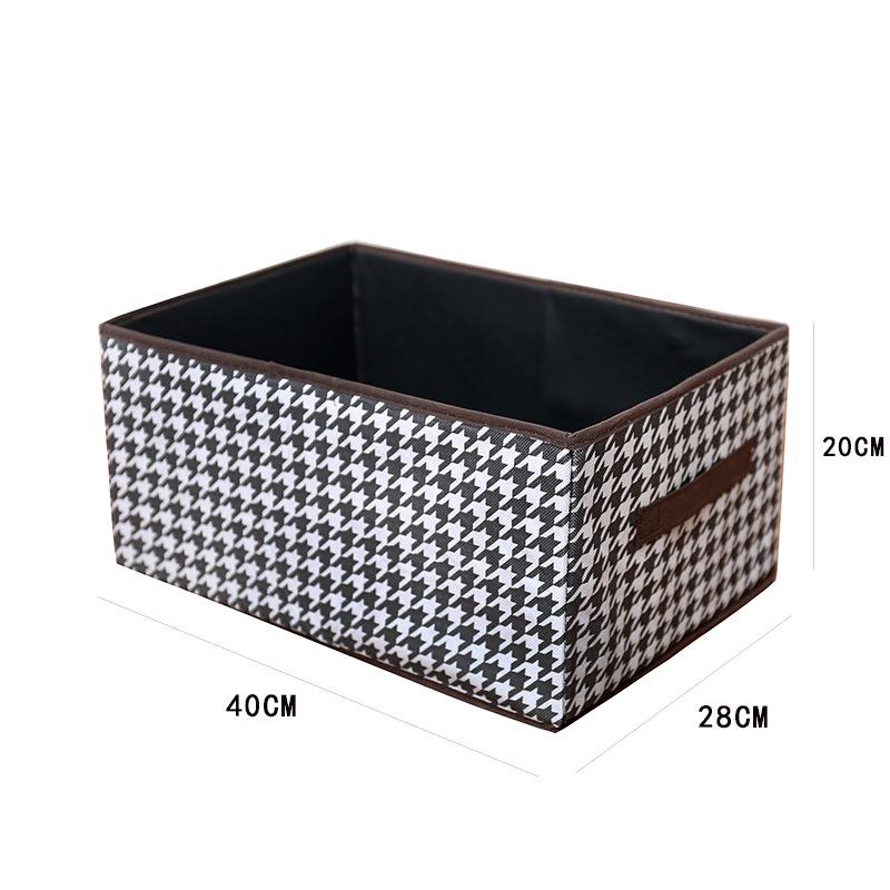 Houndstooth Foldable Clothes Organizer with Handle 40x28x20CM (23L)