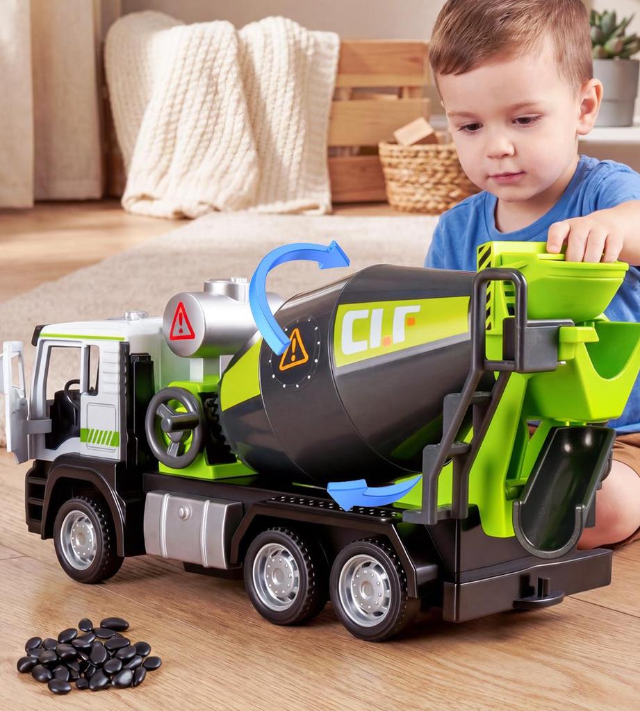 Large Alloy Cement Mixer Truck Toy for Children - Dischargeable Tank Construction Vehicle for Boys