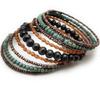 Black,Brown,Teal Wooden and Glass Bead Bracelet for Women and Girls