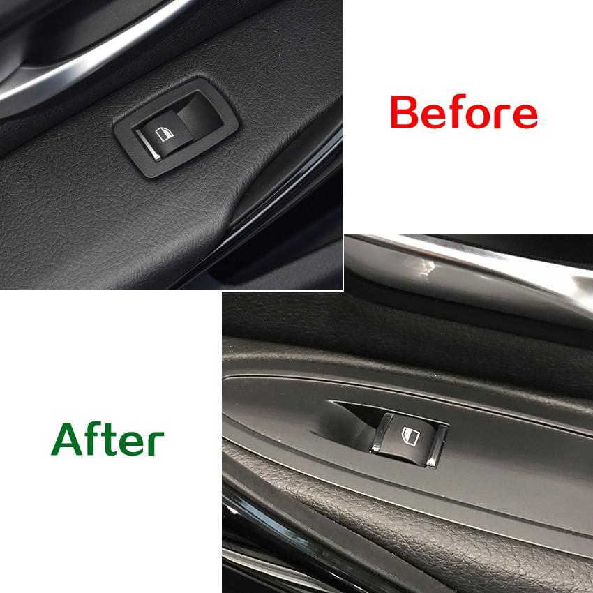 Car Window Lift Knob Buttons Sequins Trim Parts for BMW 1 3 4 5 7 Series X1 X3 X4 X5 F20 F30 F34 F01 F48 F25