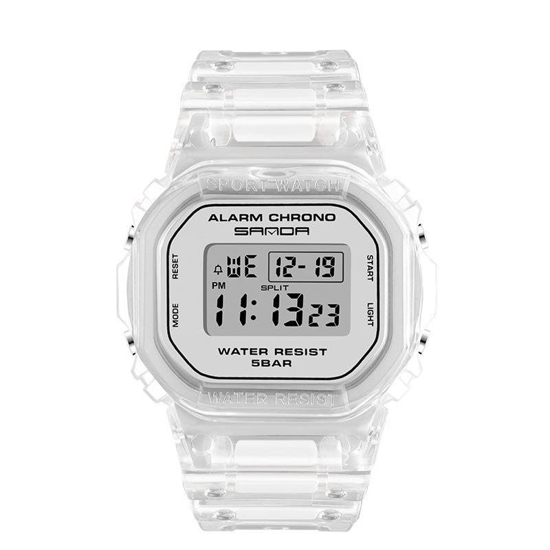 Multifunctional Transparent Strap Waterproof Sports Watch for Teens and Students