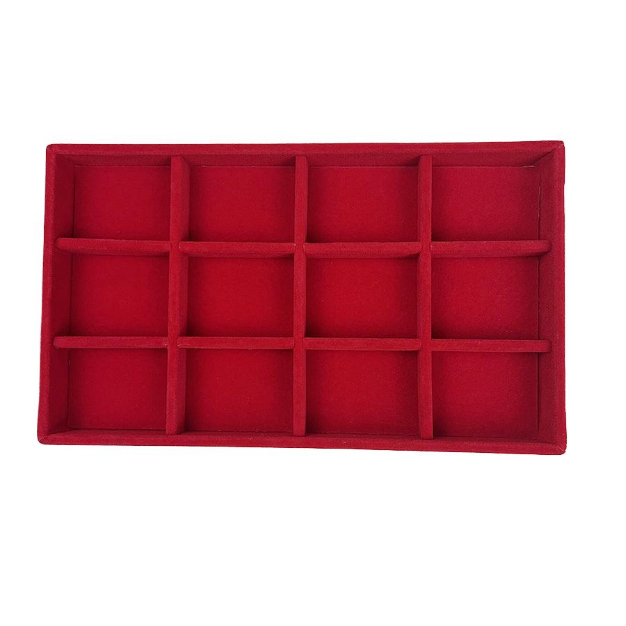 1PC, Flocking Jewelry Box Jewelry Tray, Color: red