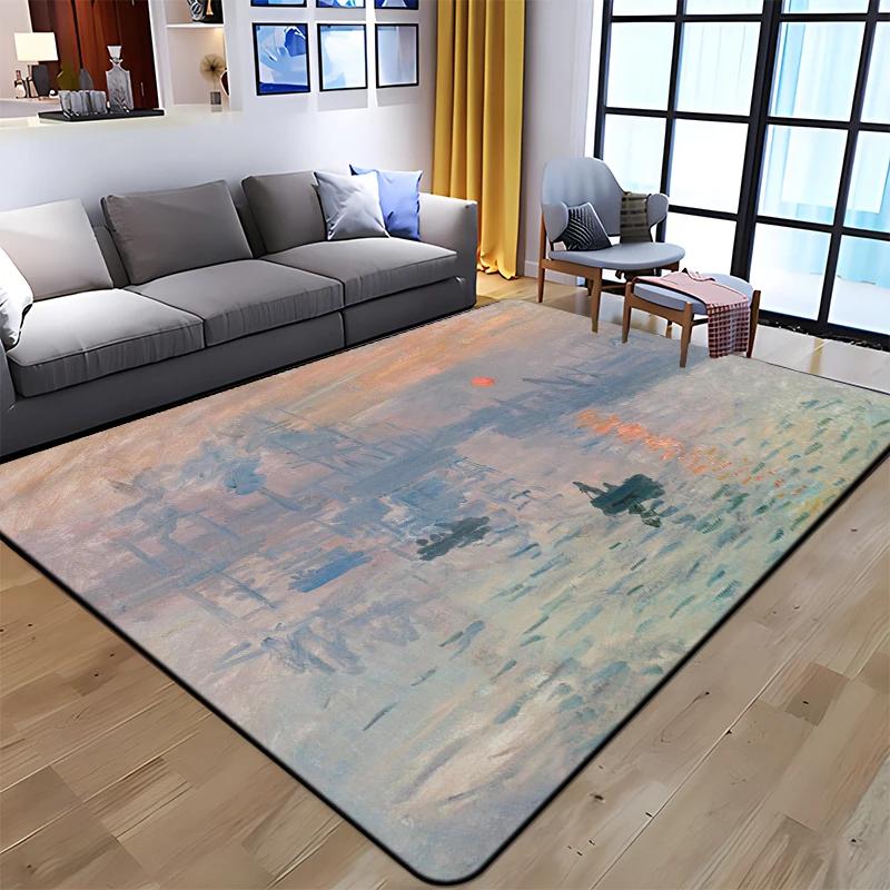 Starry Sky Carpet Van Gogh Art Painting Bathroom Rugs Non-slip Bedroom Mats Welcome Mat Floor Decorative Carpet for Living Room