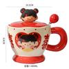 High-Value Boys And Girls Couple Cup Cartoon Ceramic Water Cup Wedding Souvenir Mug Large-Capacity Wedding Gift