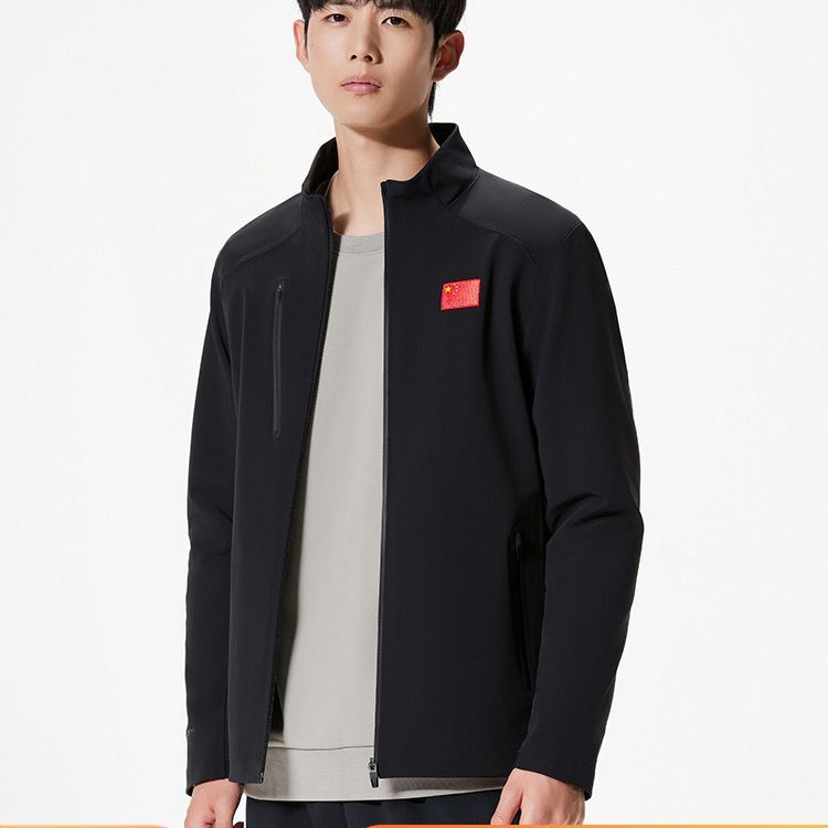 ANTA Champion All Weather Collection Jackets Men's Black Stand Collar Thickened Other 152340615-3