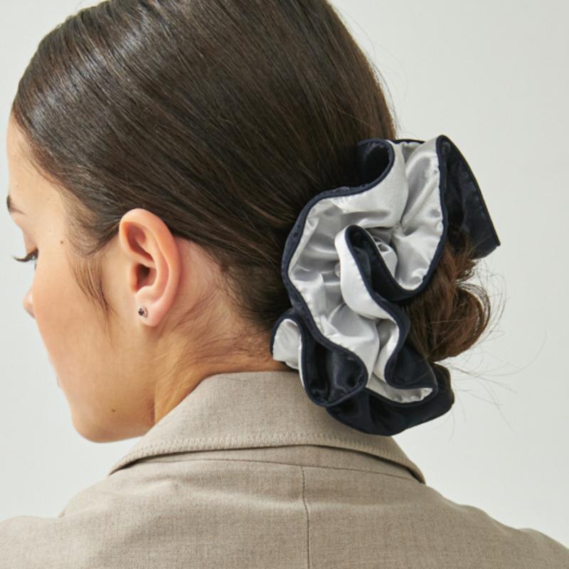 UNI.J Flamingo Silver Scrunchie Hair-Band Ia129