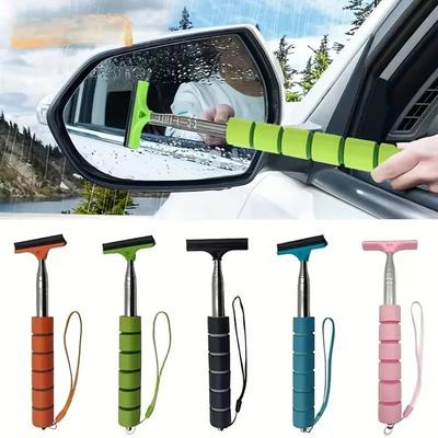 Auto Rückspiegelwischer Teleskopgriff Auto Rückspiegelwischer Langlebig Edelstahl Auto Glas Reinigungswerkzeuge Reinigungsbürste