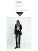 2025 Winter High-Waisted Black Frayed Straight Jeans: Velvet Lined, Loose Stretch Fit for Women