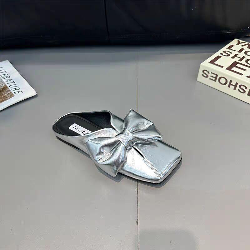 

Нишевые литературные полутапочки женские летние баотоу французская корейская версия темперамент на плоской подошве для ленивых нескользящие прохладные тапочки мягкие 40 серебряный